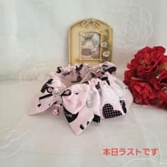 幅広シュシュバレンタインハート柄(ピンク)わんちゃん猫ちゃん用