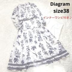 グレースコンチネンタル バイカラーフラワープリントワンピース