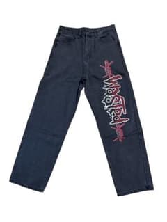 WASTED PARIS ブラックデニム 30インチ ワイドパンツ Y2Kのサムネイル