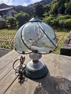 アンティーク調 花柄ガラス テーブルランプのサムネイル
