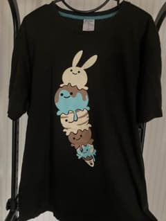 cune Tシャツ アイスクリーム うさぎ ブラックのサムネイル