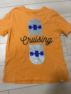 GAP キッズ Tシャツ スパンコール オレンジ 130サイズ