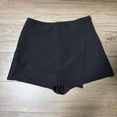 レディース ラップ風ショートパンツ ブラック Mサイズのサムネイル