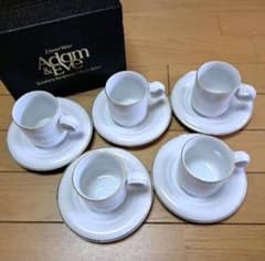 たち吉 Adam&Eve カップ&ソーサー5客セット白地 金縁 - メルカリ