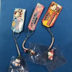 新品　未使用 ご当地キティ　ストラップ3点セット 富士五湖　三保の松原　箱根駅伝のサムネイル