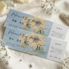 エスコートカード 席札 ドレス色当てクイズ 向日葵投票券付 ウェディング 結婚式のサムネイル