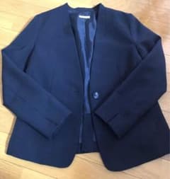 ノーカラー　ジャケット　スーツ　ネイビー　アウター　Honeys  ハニーズのサムネイル