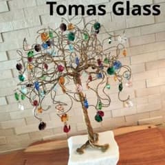 希少◆Tomas Glass ガラスアートツリー33cmハンドメイド チェコ製 希少◇Tomas Glass ガラスアートツリー33cmハンドメイド チェコ製