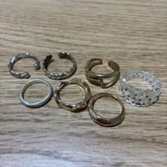 リングセット 8点 シルバー ゴールド クリアのサムネイル