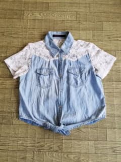 可愛い デニムシャツ Mのサムネイル