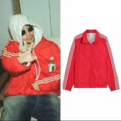 常田大希着用品極似 adidas Originals ナイロンジャケット レッド