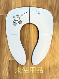 補助便座 携帯用 ブルー くま 折りたたみのサムネイル