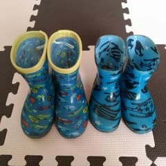 長靴 レインブーツ 15 16 2足 セット♪ 車 ヘリコプター 男の子のサムネイル