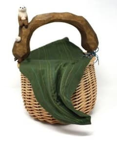 KIYATA キヤタ ラッコ らっこ ウッドハンドル バスケット かごバッグ