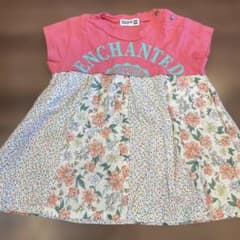 RAG MART 90サイズ 花柄スカート付きＴシャツのサムネイル