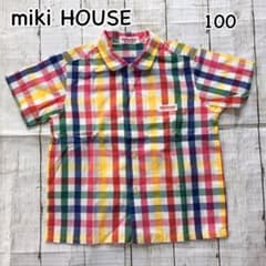 半袖チェックシャツ 100 miki HOUSEのサムネイル