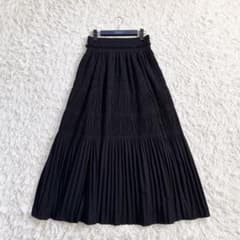 ADEAM アディアム プリズムローズ スカート ティアード プリーツ ブラック 着用1回】アディアム プリズムローズスカート ティアード♡プリーツ