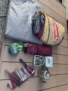 Coleman Camping Gear Set: Tent, Percolator, Hanging Drying Net