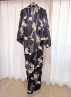 フ*n様 藍紫系　浴衣　M 身丈161cm レトロのサムネイル