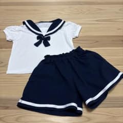 セーラーカラー トップス ショートパンツ セット 110cmのサムネイル