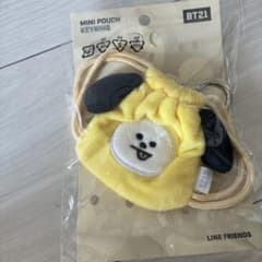 BT21 미니 파우치 옐로우 키링 포함