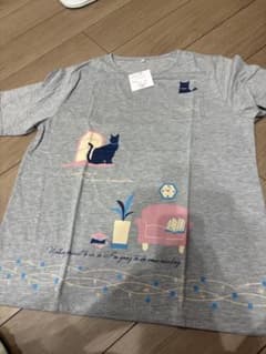 新品 ルームウェア セットアップ 猫柄 グレー LLサイズ パジャマ Tシャツのサムネイル