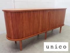 展示品■ウニコ■DEMI■チーク材■サイドボード■蛇腹扉■北欧スタイル■モダン 展示品□ウニコ□DEMI□チーク材□サイドボード□蛇腹扉□北欧スタイル
