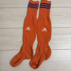 adidas オレンジリブ編みソックス(キッズサイズ)のサムネイル