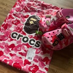 BAPE x Crocs Classic Clog ピンク 25cm - メルカリ