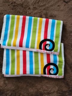 新品未使用　しましまぐるぐる　フェイスタオルのサムネイル