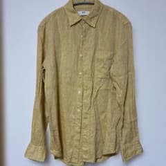 UNIQLO リネン ベージュシャツ Sのサムネイル