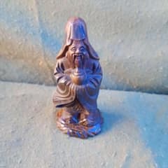 木彫り 寿老人 彫刻 置物 縁起物 古い仏像 骨董 - メルカリ