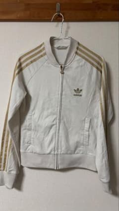 アディダス adidas ショート丈 白 金 トラックジャケットSのサムネイル