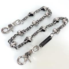JACKROSE スカル ウォレットチェーン JACKROSE ジャックローズ スカル Wクリップ ウォレットチェーン Y2K