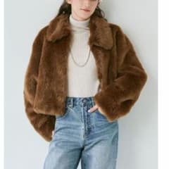 Ungrid アングリッド ファーショートコート タグ付 ブラウン 定価約2万