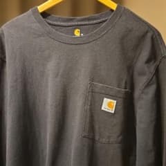 Carhartt 長袖 ポケットTシャツ ブラック Mのサムネイル
