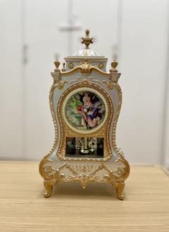 Disney Snow White Antique Style Vintage Table Clock with Rotating Ornament