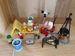 スヌーピー レッツゴーハッピーキャンプ　リーメント　ミニチュア 8点セットのサムネイル