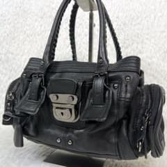 美品 激レア Y2K ミニボストンバッグ レオパード ガンメタ金具 肩掛け 