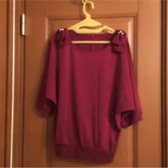 ボルドー肩リボンパールのサムネイル