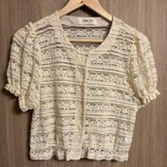 レース　可愛い　生成り　カーディガンのサムネイル