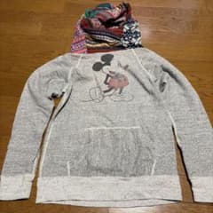 DENIM DUNGAREE Mickey Mouse Hoodie, Size 160cm