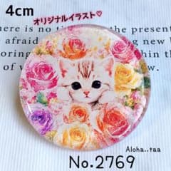 NO.95❤猫❤ビニール袋に入っちゃった～❤レジンヘアゴム 同梱100円引❤️No.2769 レジン ヘアゴム ♡ 猫 ネコ ねこ ♡ 薔薇