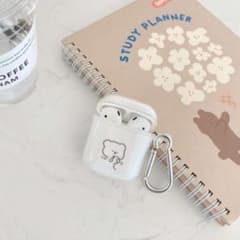 Airpods 1/2世代用 ケース くま ベア 熊 韓国 クリア 可愛いのサムネイル