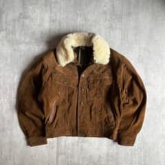 90s vintage】レザートラッカージャケット 襟ボア G-1 本革 短丈