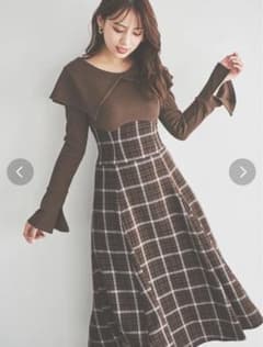 dazzlin ダズリン ビッグカラーチェックコルセットワンピースのサムネイル