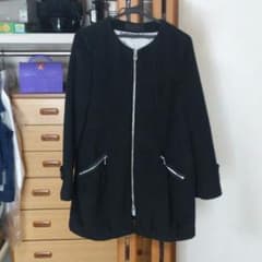 黒ノーカラーコート。専用。のサムネイル