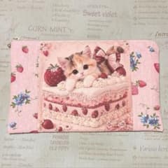 両面パネルポーチ大きめサイズ 猫 スイーツ - メルカリ