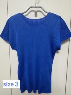 PLEATS PLEASE イッセイミヤケ トップス ブルー サイズ3 - メルカリ
