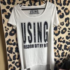 USING ロゴプリント 半袖Tシャツ ホワイト y2k系のサムネイル
